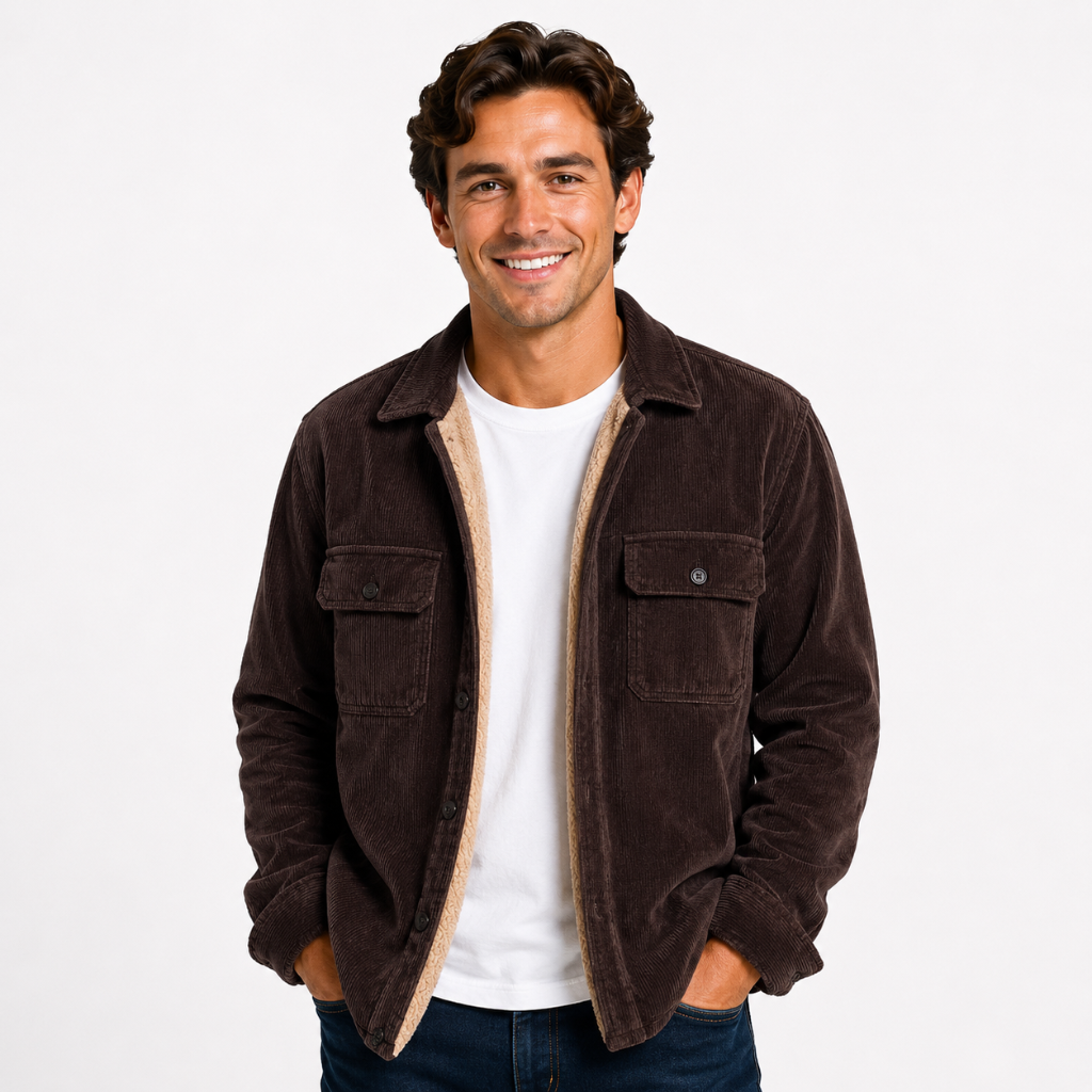 Elegant Corduroy Winter Jacket for Men