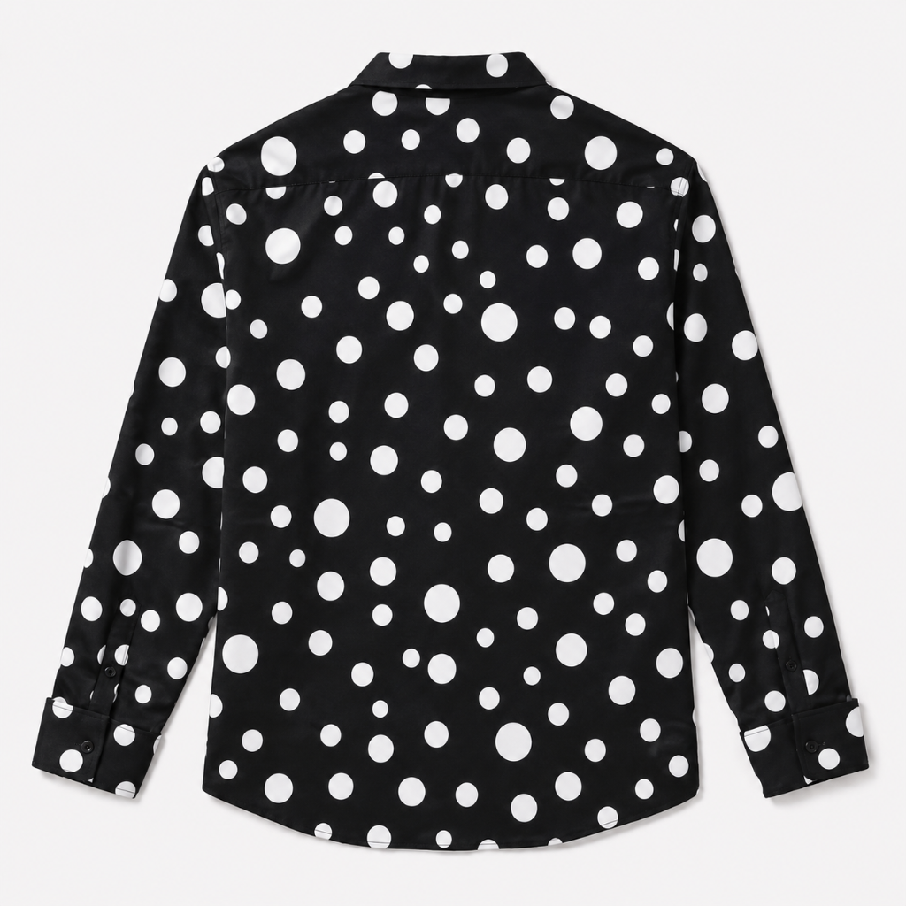 Men's Retro Style Polka Dot Button-Up Shirt