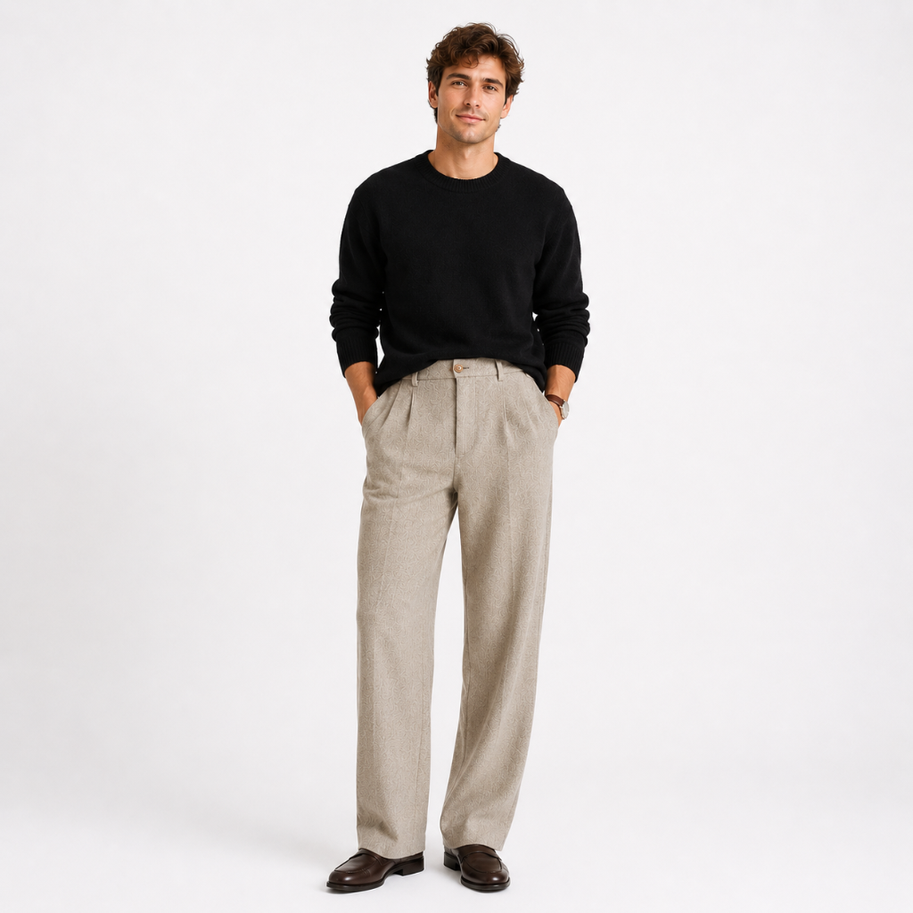 Men’s Vintage Casual Button Loose Trouser