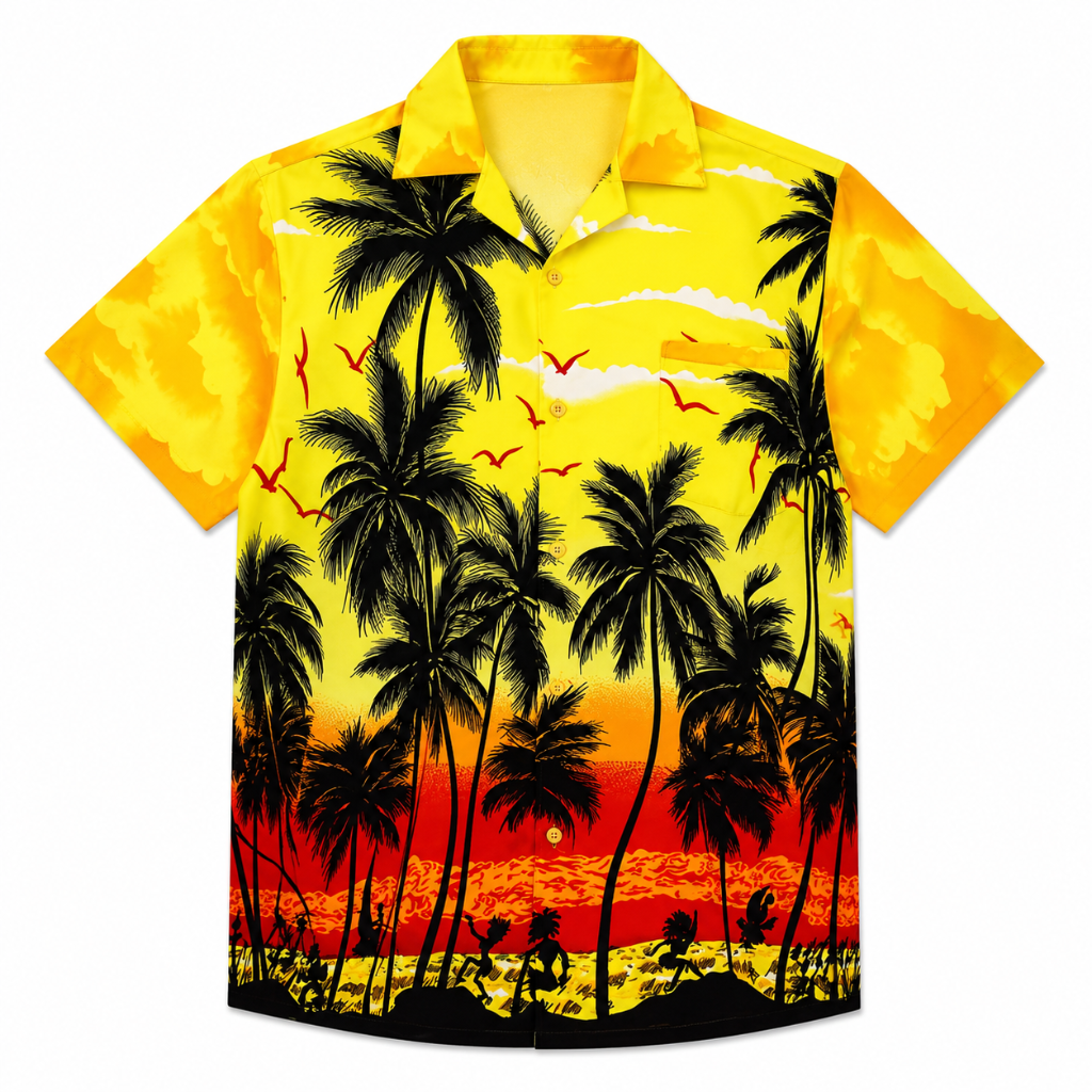Retro Sport Graphic Button Shirt