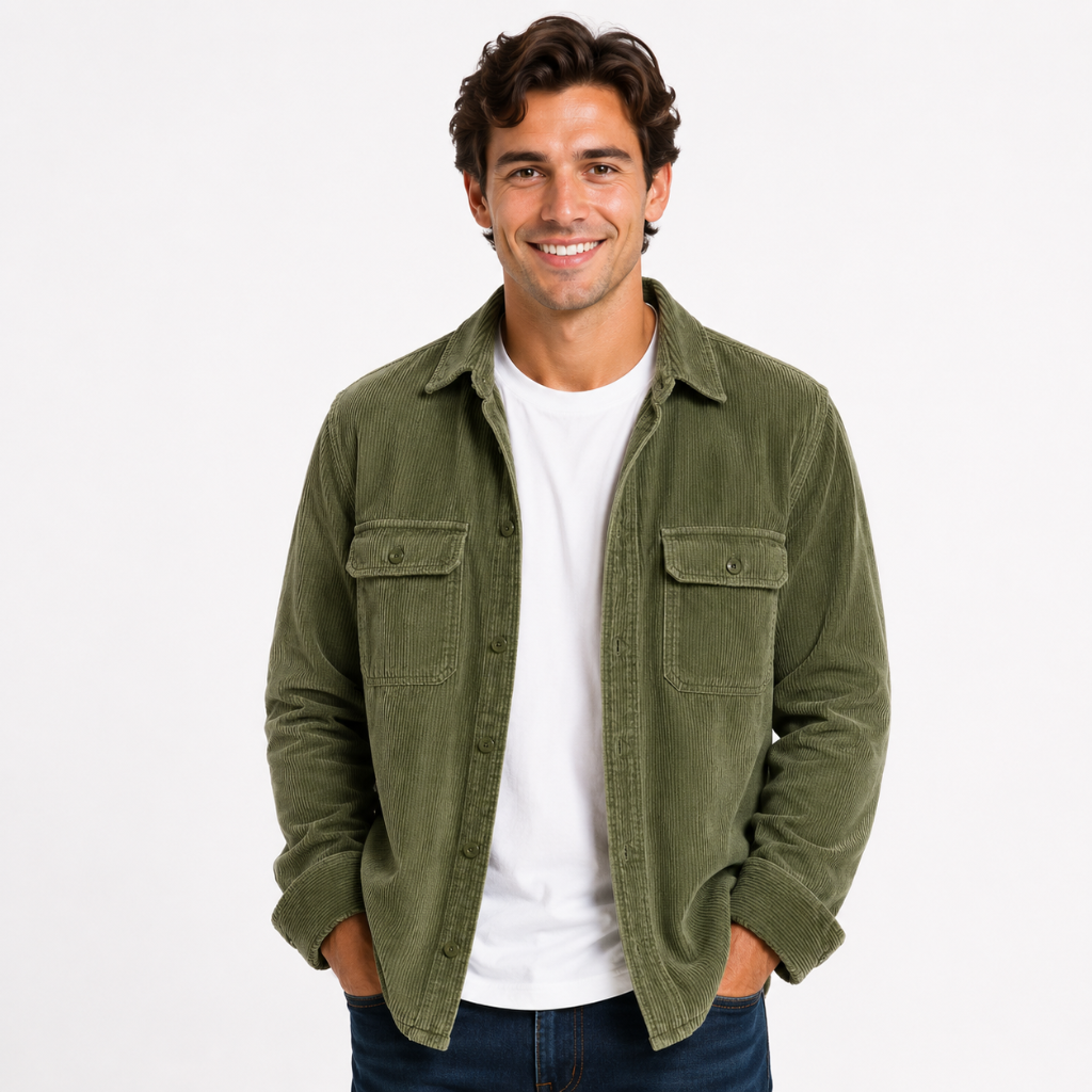 Elegant Corduroy Winter Jacket for Men
