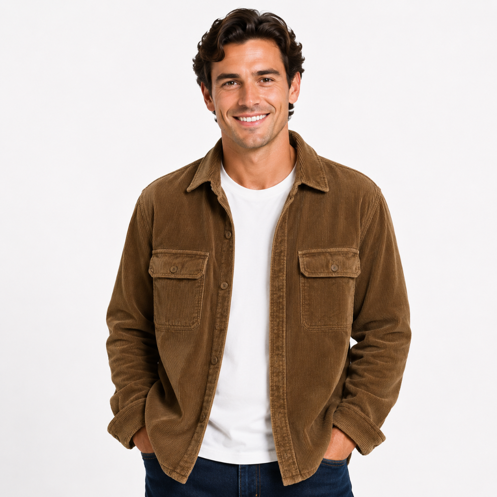 Elegant Corduroy Winter Jacket for Men