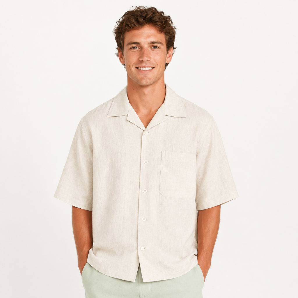 Oversized Linen Short Sleeve Shirt