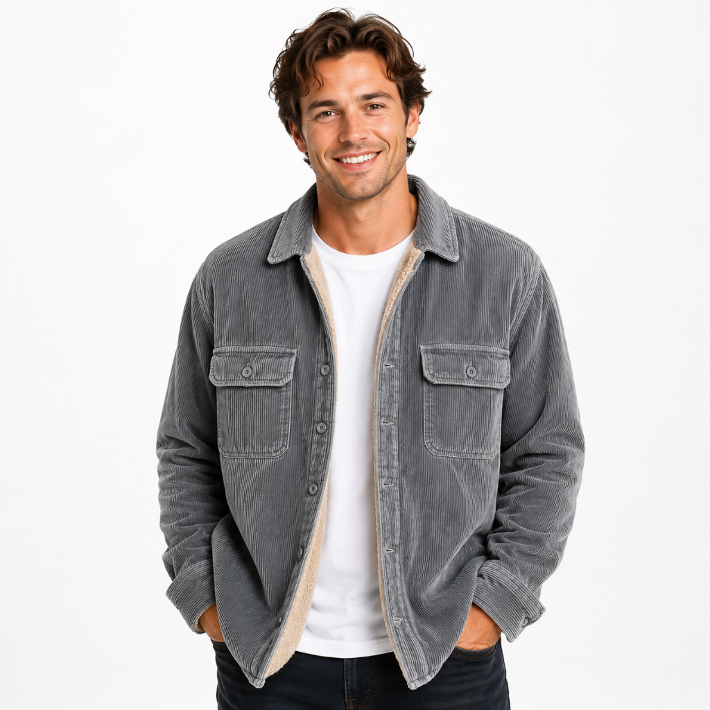 Elegant Corduroy Winter Jacket for Men