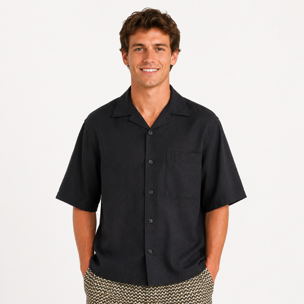 Oversized Linen Short Sleeve Shirt