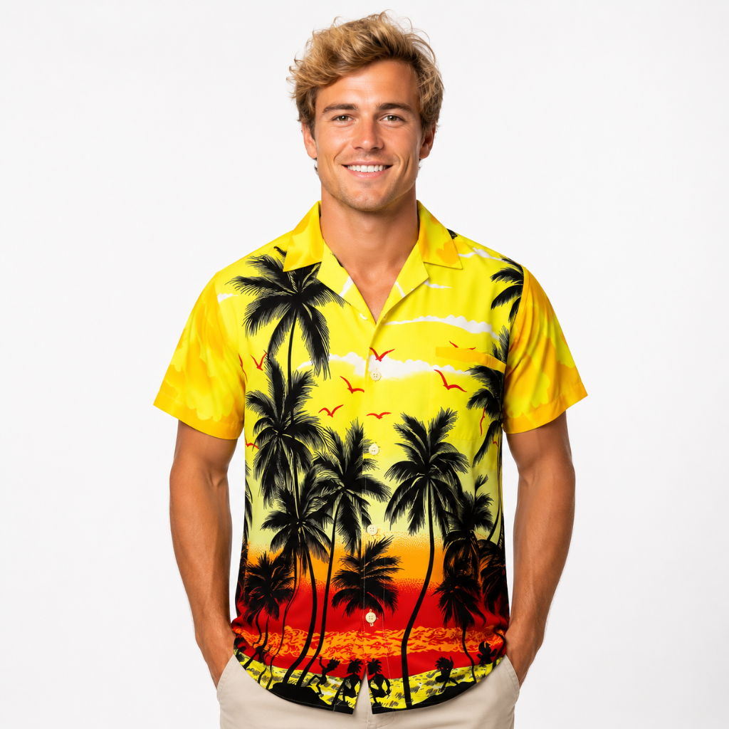 Retro Sport Graphic Button Shirt