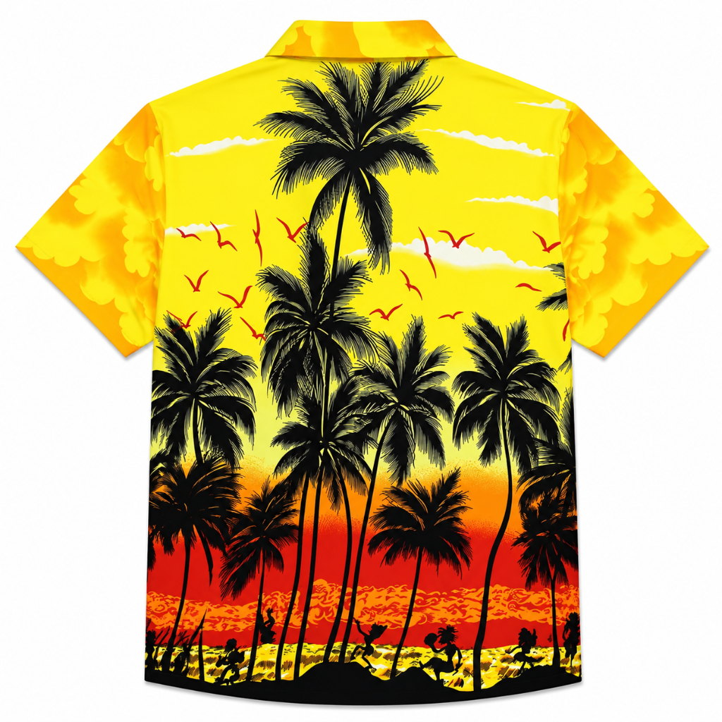 Retro Sport Graphic Button Shirt